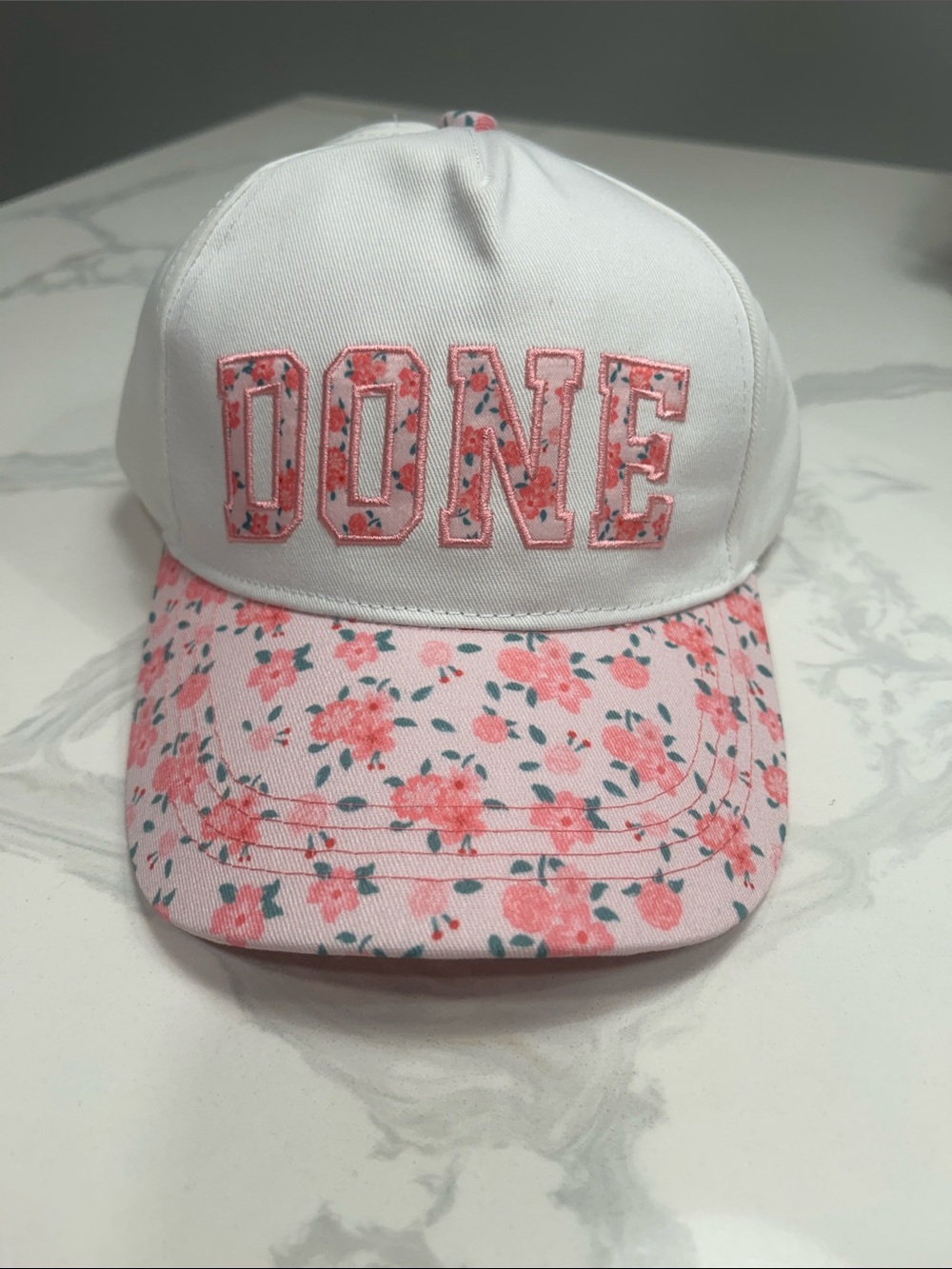 Floral 'DONE' Baseball Cap